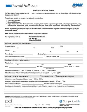 Fillable Online Accident Claim Form - PAI Fax Email Print - pdfFiller
