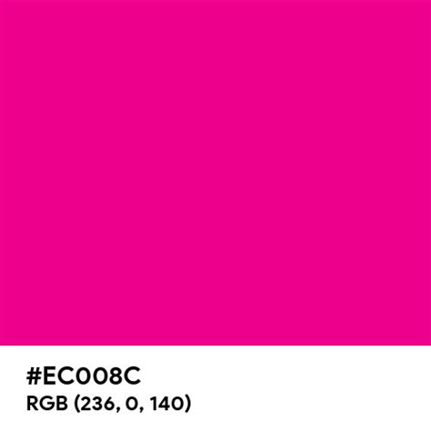 Magenta CMYK color hex code is #EC008C