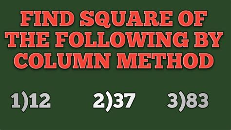 Image result for Column Method Square