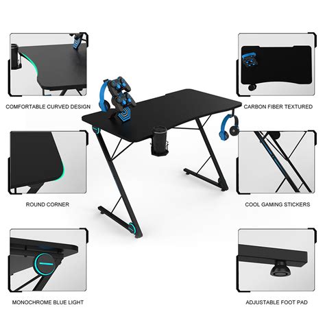 Buy Gaming Desk, Z-Shaped Professional E-Sport Gamer Workstation ...