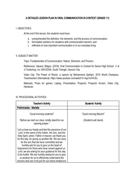 Image result for Communication Principles Lesson Plan