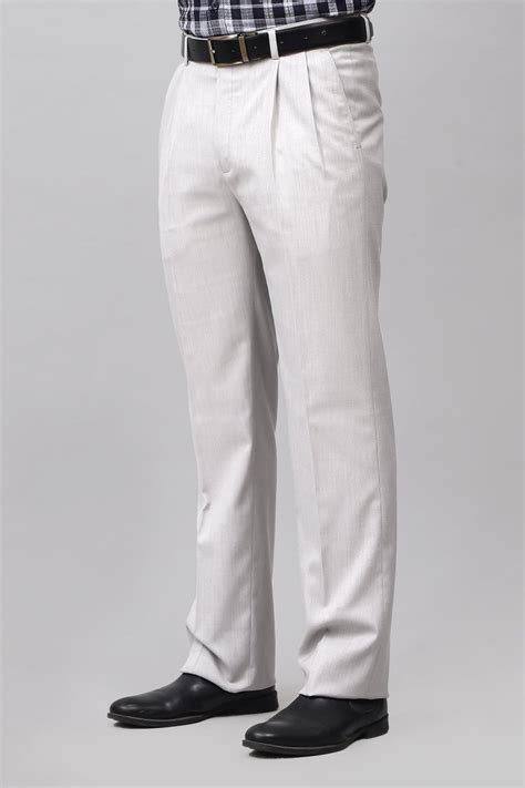 Buy Bluebird Light Grey Pleated Trouser Online in India | Veshhoshaa