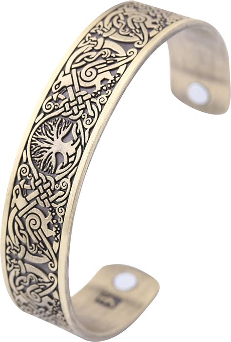 Buy LIKGREAT Mens Viking Cuff Bracelet Celtic Knot Bracelet Hugin Munin ...