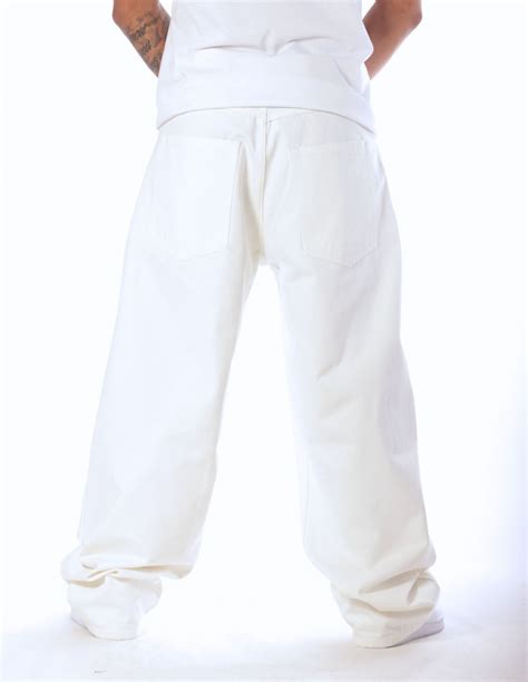 BSAT Bronx White Baggy Jeans - BSJ2301HK808