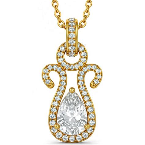 Lisa Pear Shape Lab Diamond solitaire pendant – Jewelslane