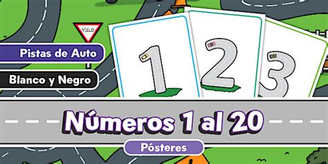Póster| Números del 1 al 20| Matemáticas|Pre escolar|PK |K