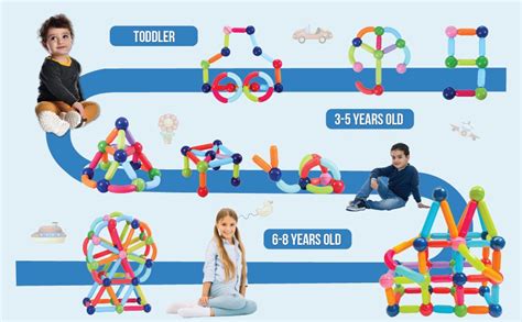 RIZZABAY Magnetic Building Blocks for Kids -64 Pieces Ages 3-12 | STEM ...