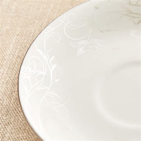 Buy Ivory Zilver Set of 6 Bone China Printed Cup and Saucer - 180ml ...