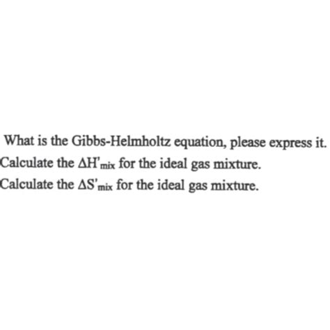 Relation Gibbs Helmholtz