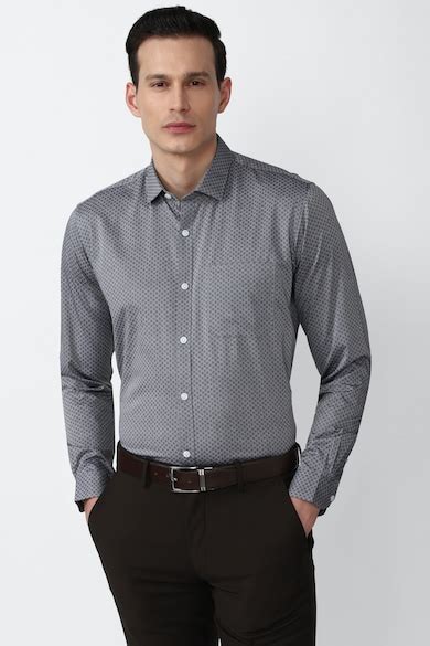 Buy Men Grey Regular Fit Full Sleeves Formal Shirt Online - 743130 ...