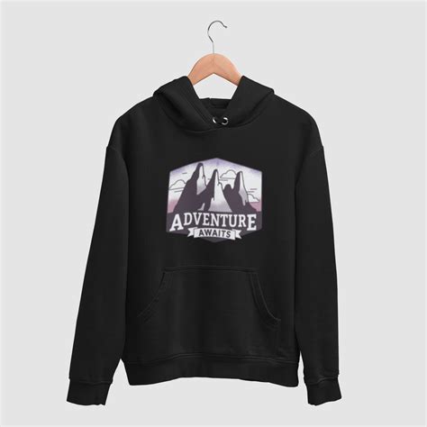 Adventure Awaits Printed Round Neck Unisex Hoodie