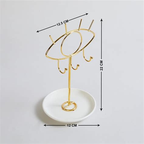 Buy Modern Luxe Metal and Ceramic Eye Jewellery Stand from Home Centre ...