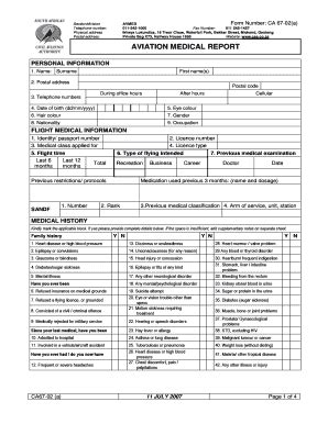 CA 67-02 A Aviation Medical Report - Fill and Sign Printable Template ...