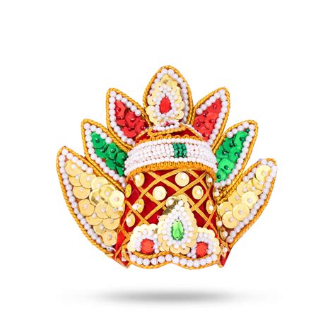 Moti Crown - Sudar - 3.5 Inch | Velvet Kireedam/ Mukut/ Kiritam for De ...