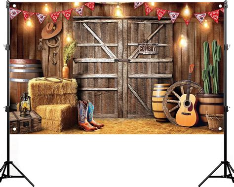 Amazon.com : launuo Cowboy Party Decorations - Western Scene Cloth Wild ...