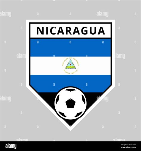 Illustration of Angled Shield Team Badge of Nicaragua for Football ...