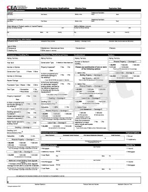 Cea Earthquake Insurance Application Fillable Form - Fill and Sign ...