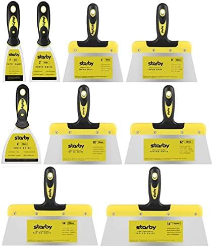 Starby Stainless Steel Putty Knife Set | Pack of 9(2", 3", 4", 6", 8 ...