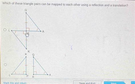 Solved: Which of these triangle pairs can be mapped to each other using ...