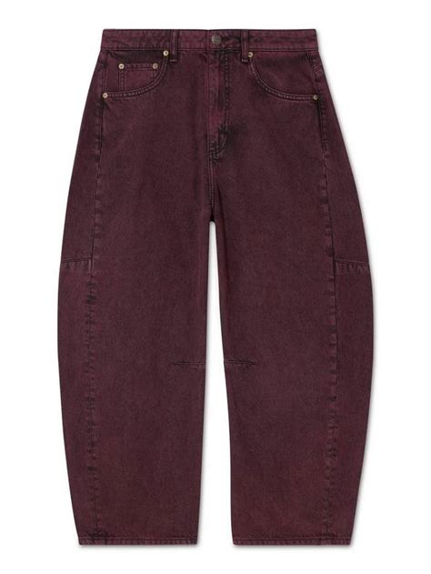 rag & bone Charlie High Rise Barrel Leg Jeans, Burgundy