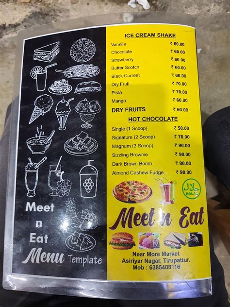 Menu at Meet n Eat, Tirupattur