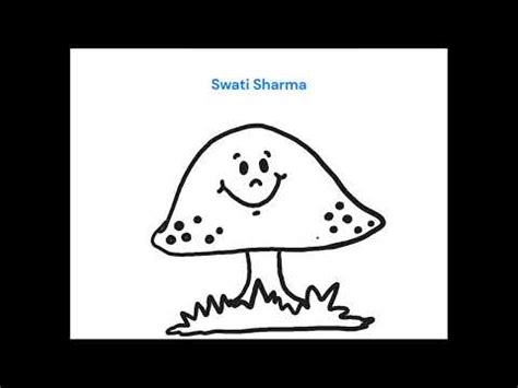 Draw a Mushroom in 2 Minutes, Mushroom with A smiling face for Fall Art ...