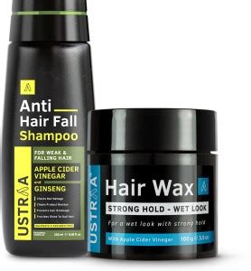 USTRAA Anti Hair Fall Shampoo - 250ml & Hair Wax Strong Hold - Wet Look ...