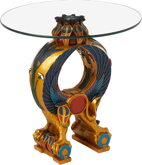 Buy Design Toscano Wings of Horus Egyptian Altar Side Table, Full Color ...