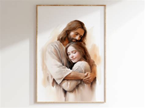 Jesus Christ Hugging Man