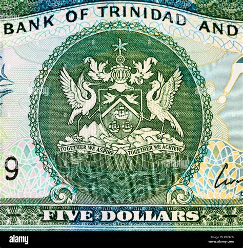 5 Trinidad and Tobago dollar bank note. Trinidad and Tobago is the national currency of this ...
