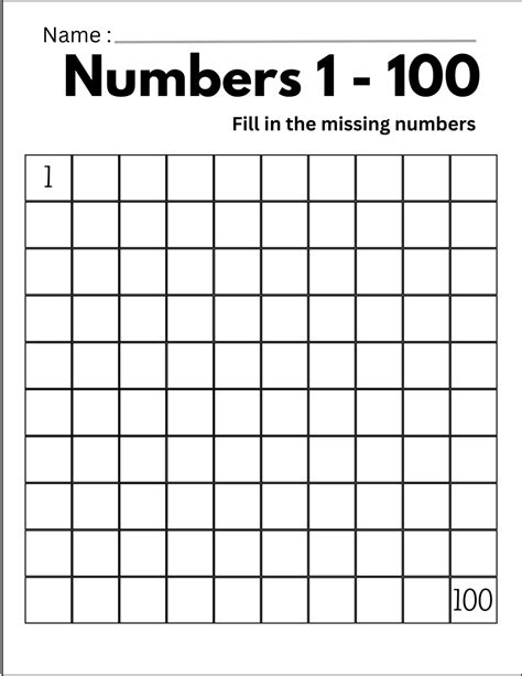 Hundreds Charts(Numbers 1 To 100): Free Printable PDF Files