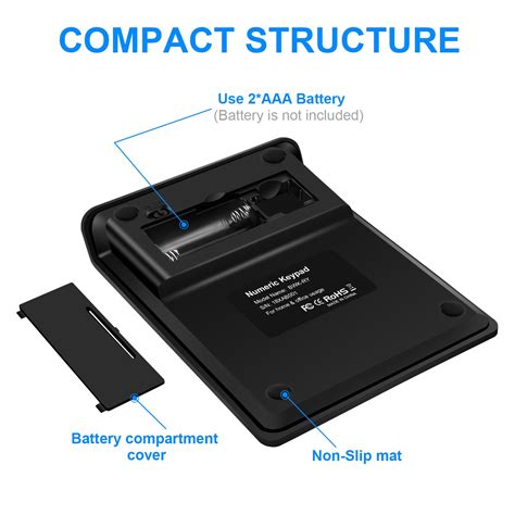 Rytaki Bluetooth Number Pad, Portable Wireless Bluetooth Keypad with ...