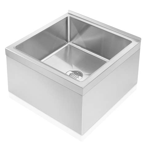 Commercial Stainless Steel Floor Mop Sink - 24" x 24" x 13", 9" Deep ...
