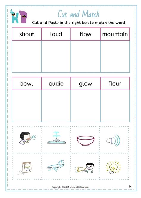 Learn to Spell ou and ow sound words | Free Phonics Worksheets ...