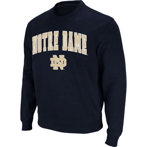 Men's Colosseum Navy Notre Dame Fighting Irish Arch & Logo Crew Neck ...