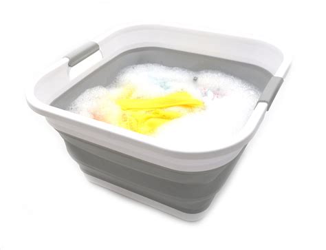 SAMMART 32L Collapsible Plastic Laundry Basket - Square Tub/Basket ...