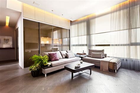 现代简约风格大户型公寓客厅设计效果图_太平洋家居网图库