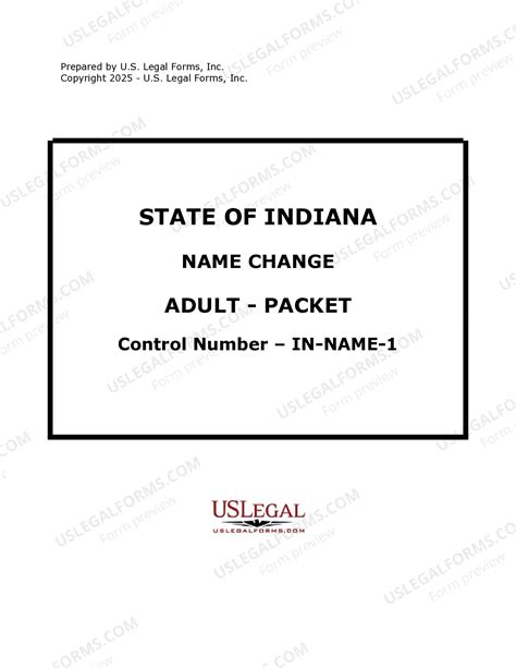 Indiana Name Change Instructions and Forms Package for an Adult | US ...