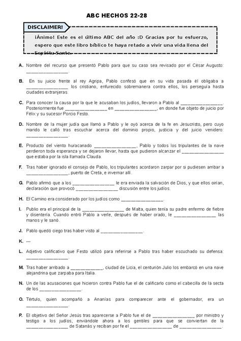 ABC Hechos 22 - ABC HECHOS 22- A. Nombre del recurso que presentó Pablo ...