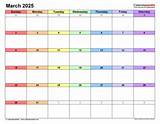 March 2025 Calendar | Templates for PDF, Excel and Word