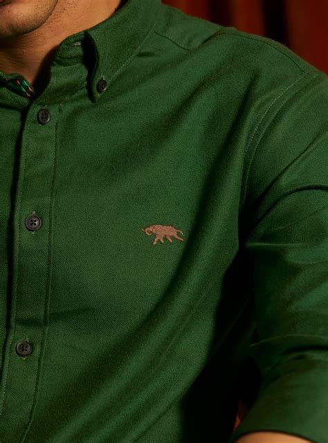 Buy Dark Shamrock Shirt | Casual Green Solid Shirts for Men Online ...