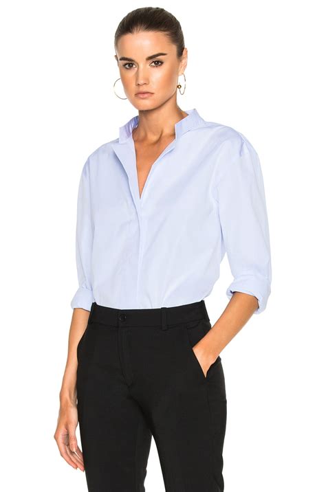 Toteme Kenya Button Down Top in Light Blue | FWRD