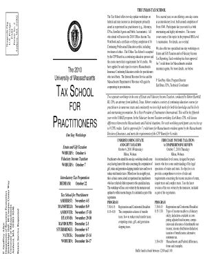 Fillable Online umass umass tax school practitioners form Fax Email ...