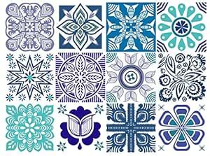 BRIKETO Marina Decorative Tile Stickers Set 12 Units 6x6 inches. Peel ...