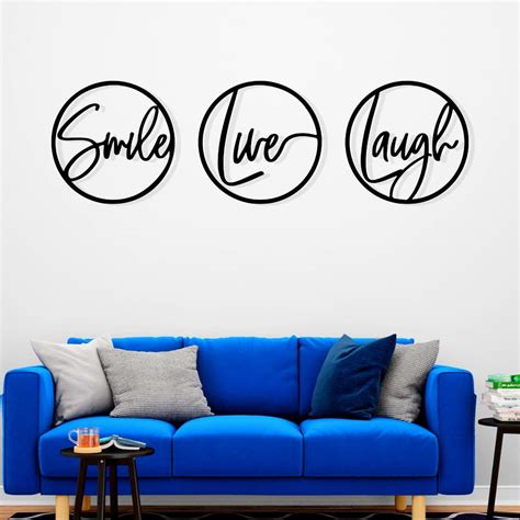 Artrooms Smile Live Laugh Metal Wall Art - Wall Decoration | Wall ...