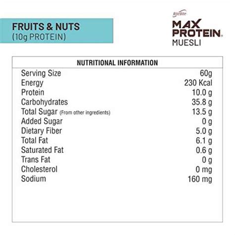 RiteBite Max Protein Muesli Munchies Nuts & Seeds (Pack of 1), 240g ...