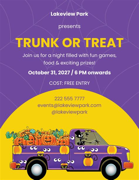 Free Halloween Trunk or Treat Flyer Template to Edit Online