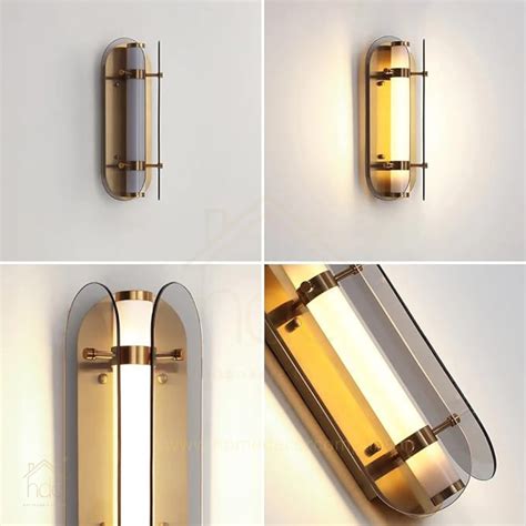 Hdc High-End LED Glass Wall Lamp Modern Minimalist Metal With Arch Des
