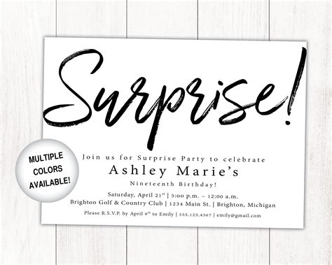 Surprise Birthday Party Invitation Template - Employee Onboarding Template