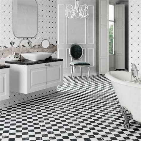 Black And White Bathroom Tiles Floor